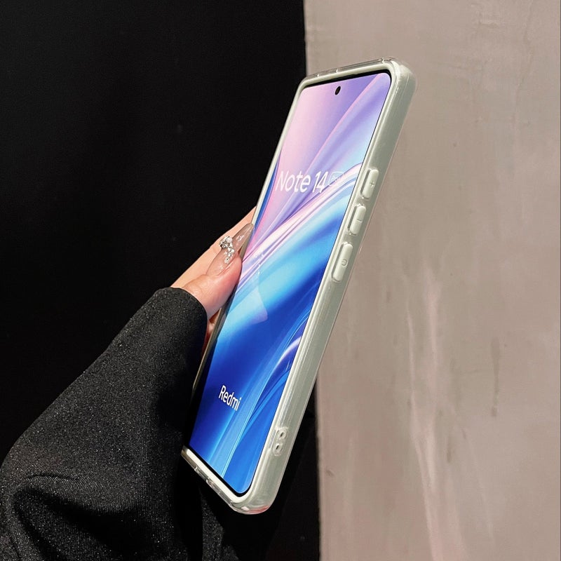 غطاء واقي لـ باللون أسود Redmi Note 14 مع حماية من السقوط وتبديد الحرارة مع مقاوم للصدمات مع تغطية كاملة للسفر للمكتب خفيف الحمل - Image 5