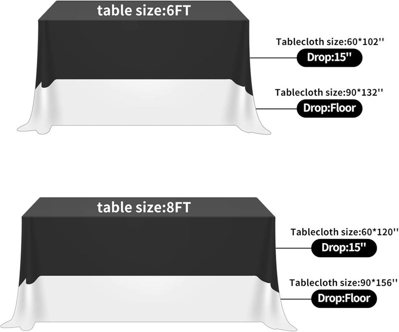 Cupuamon Rectangle Tablecloth 90x132 inch Washable Polyester Fabric Table Cloth for Wedding Party Dining Banquet Decoration（90x132, White） - Image 3
