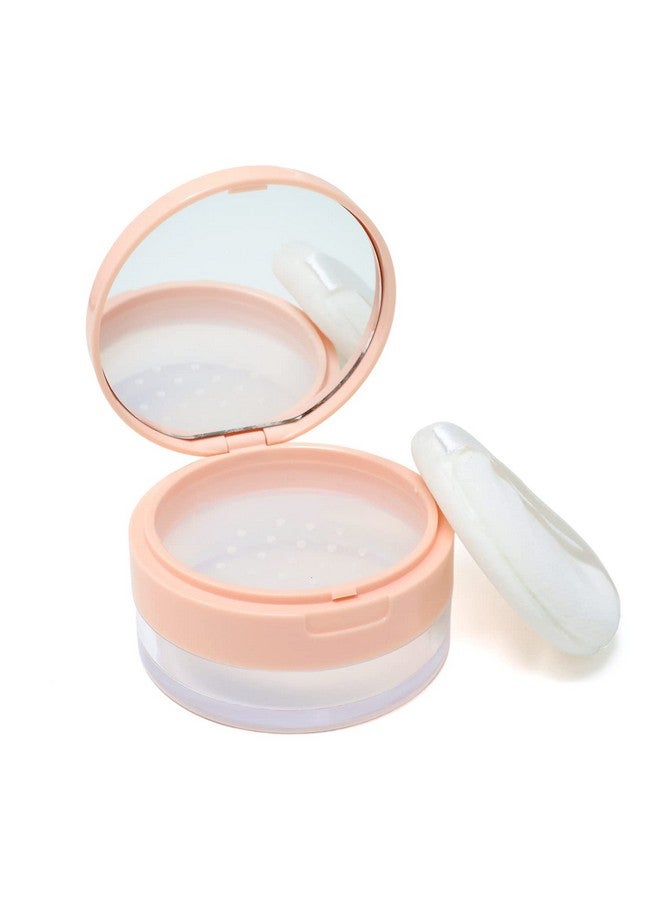 HONBAY Capacity 20G(0.7Oz) Empty Reusable Makeup Powder Container With Sponge Powder Puffsifter And Mirrorplastic Loose Powder Compact Containerrefillable Powder Box Case (Pink) - Image 1