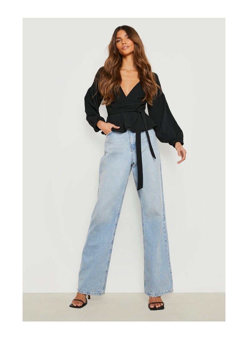 boohoo - Bell Sleeve Wrap Over Top - Image 1