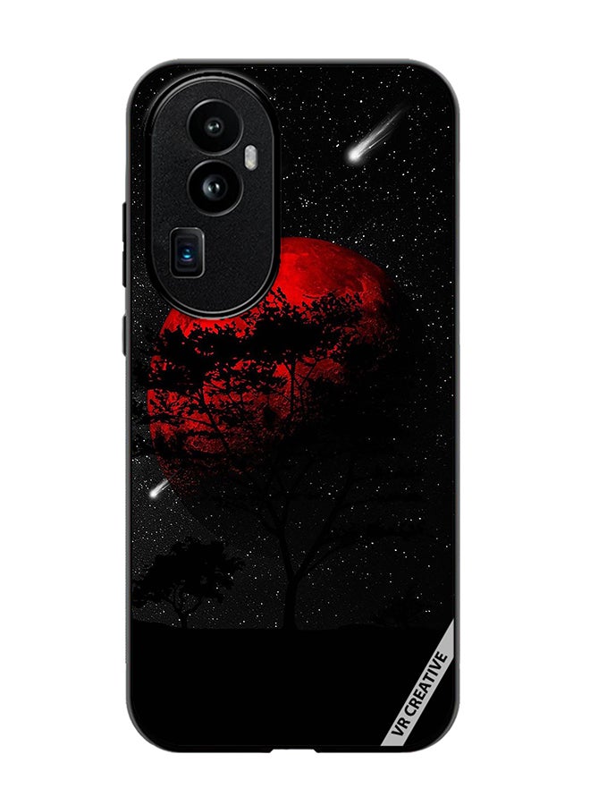 VR CREATIVE Protective Case Cover For Oppo Reno 10 Pro Plus Red Moon Design Multicolour - Image 1