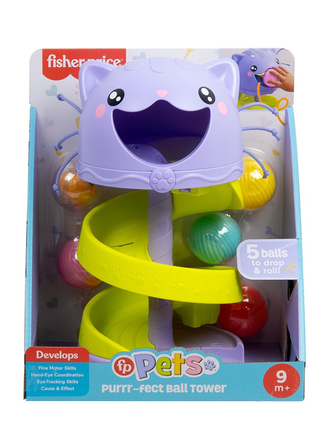 Fisher-Price Baby & Toddler Toy Fp Pets Purrr-Fect Ball Tower Activity Center For Developmental Play Ages 9+ Months  - Image 2