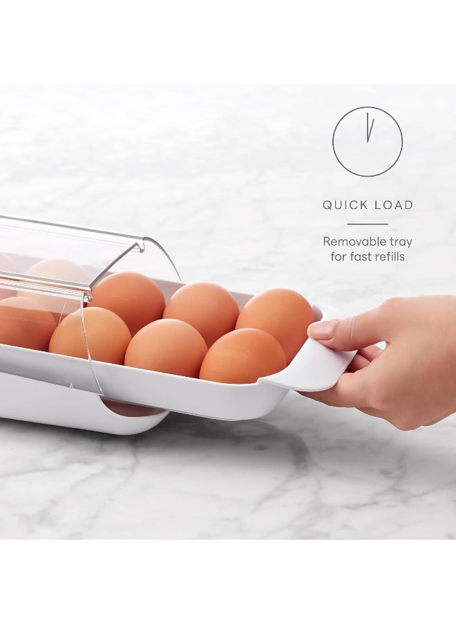 YouCopia - YouCopia FridgeView Rolling Egg Holder, BPA-Free Stackable Eggs Organizer with Removable Tray for Refrigerator Storage - Image 1