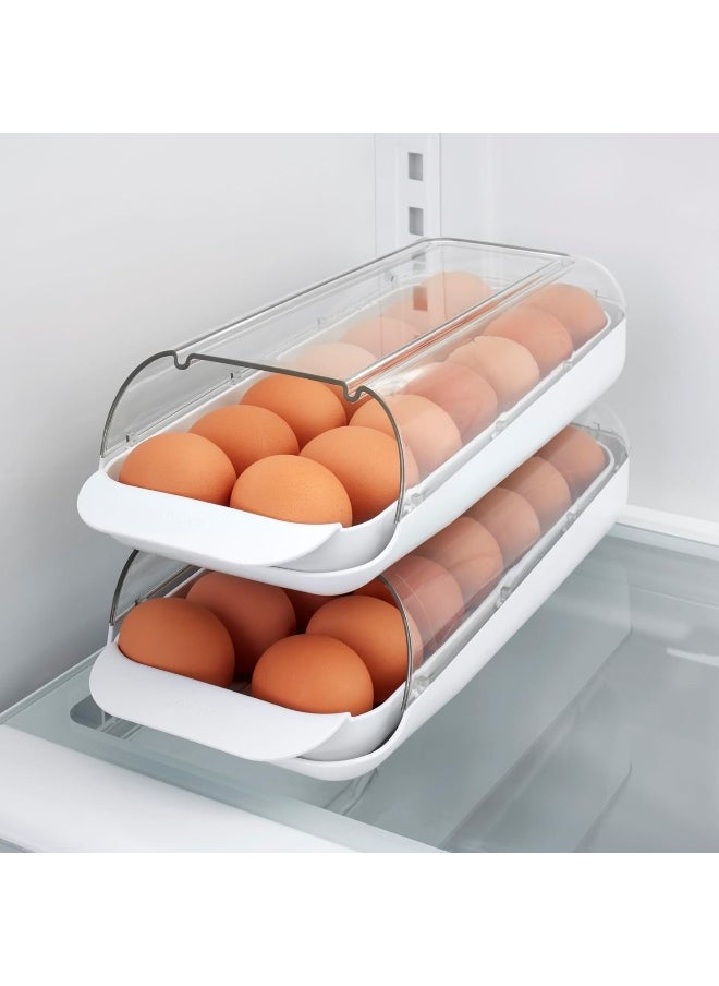 YouCopia - YouCopia FridgeView Rolling Egg Holder, BPA-Free Stackable Eggs Organizer with Removable Tray for Refrigerator Storage - Image 1