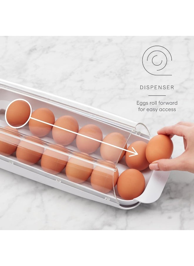 YouCopia - YouCopia FridgeView Rolling Egg Holder, BPA-Free Stackable Eggs Organizer with Removable Tray for Refrigerator Storage - Image 1