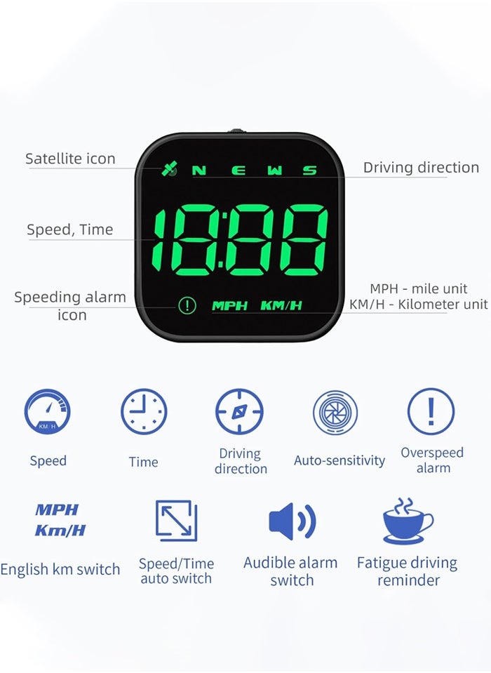 Joshberg Head Up Display(HUD),G4S  GPS Vehicle Speed Meter,Car Head Up Display with Digital Speed in MPH KPH  - Image 3