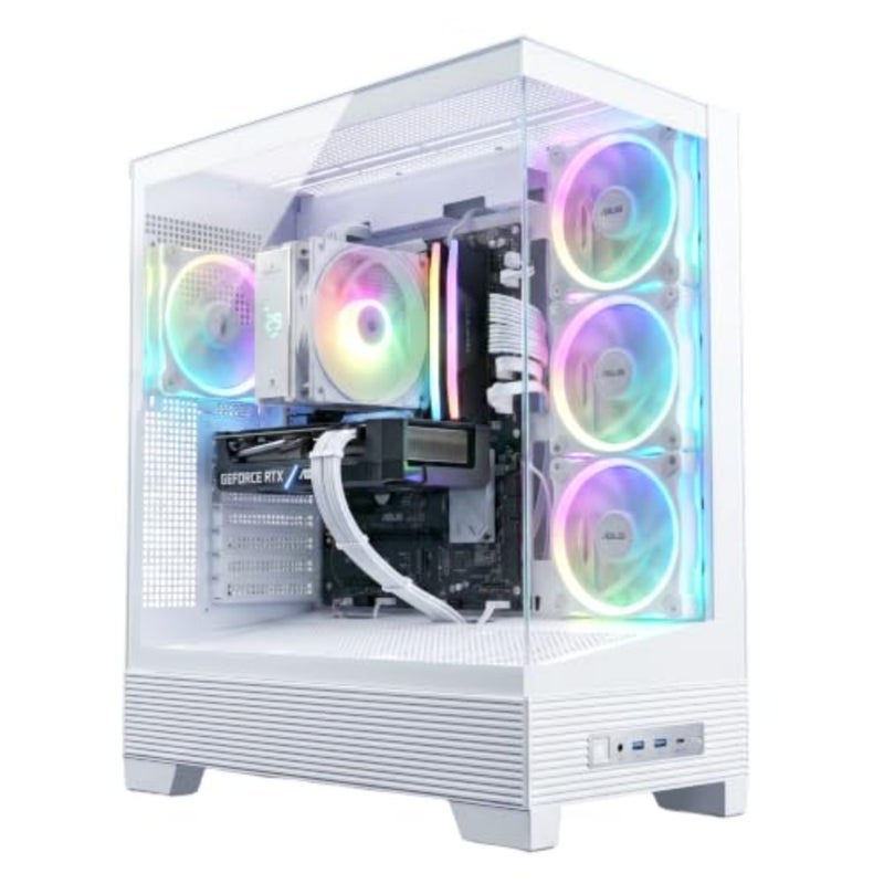 كمبيوتر مكتبي للألعاب 5060ti، Intel Core Ultra 5، ووحدة معالجة رسومات RTX 5060ti 8G، وذاكرة وصول عشوائي DDR5 سعة 16 جيجابايت، ومحرك أقراص SSD سعة 1 تيرابايت، ولوحة أم B860، وحقيبة ASUS A31، ومبرد هواء رقمي ARGB، ووحدة PSU ذهبية بقدرة 750 وات، ونظام Windows PRO أبيض - Image 1