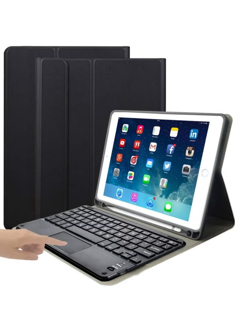 TIGER Keyboard Case for iPad Mini 7 (2024) – Compatible with Touchpad, Arabic/English Layout, Slim Lightweight Stand Cover with Magnetically Detachable Wireless Bluetooth Keyboard – Black - Image 1