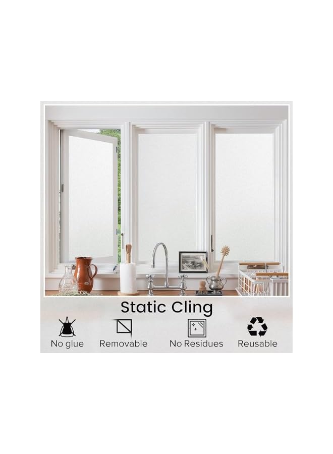 The Bros Blackout Window Film, 45x200cm UV Blocking Window Privacy Film, Static Cling Window Sticker Darkening Film Non-adhesive Window Tint, Home Office Total Blackout Window Privacy Film - Image 2