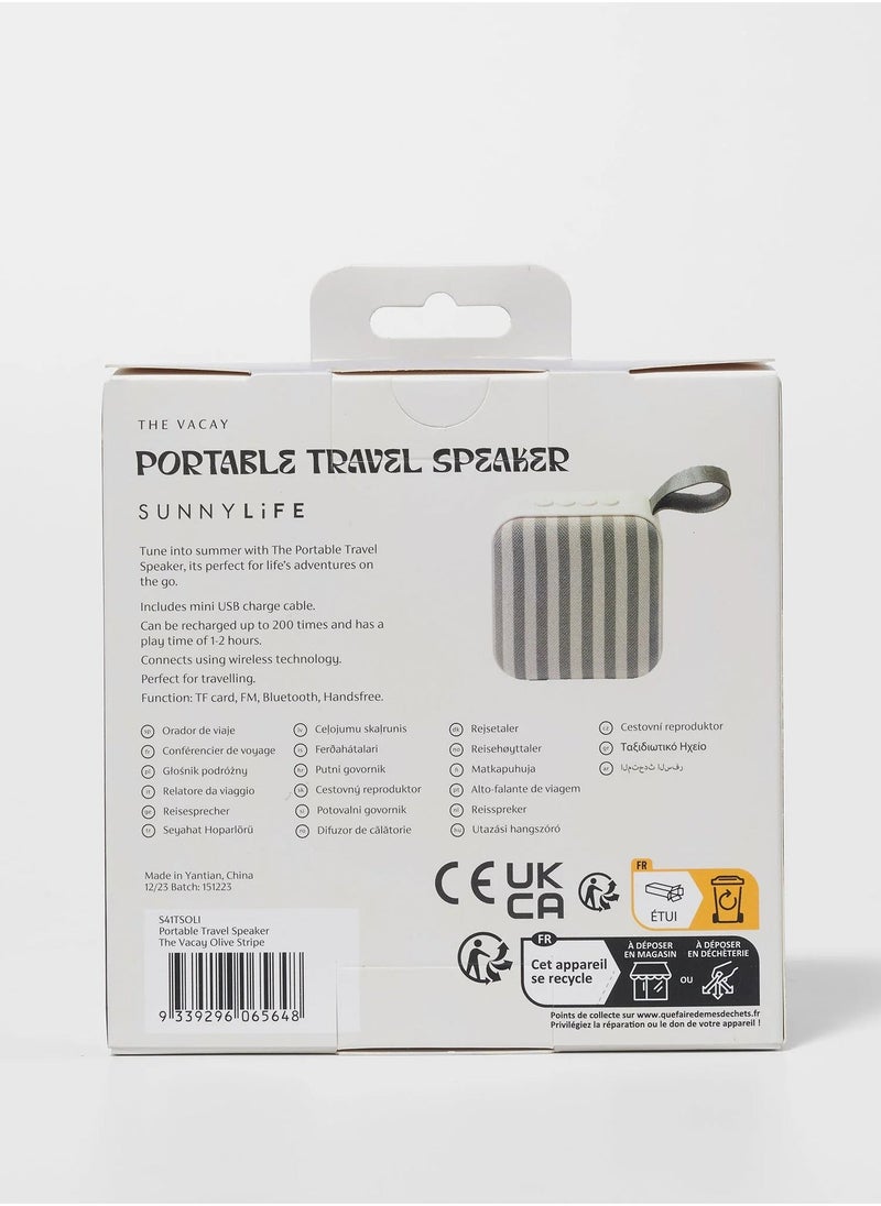 SUNNY LIFE Portable Travel Bluetooth Speaker The Vacay Olive Stripe  - Image 2