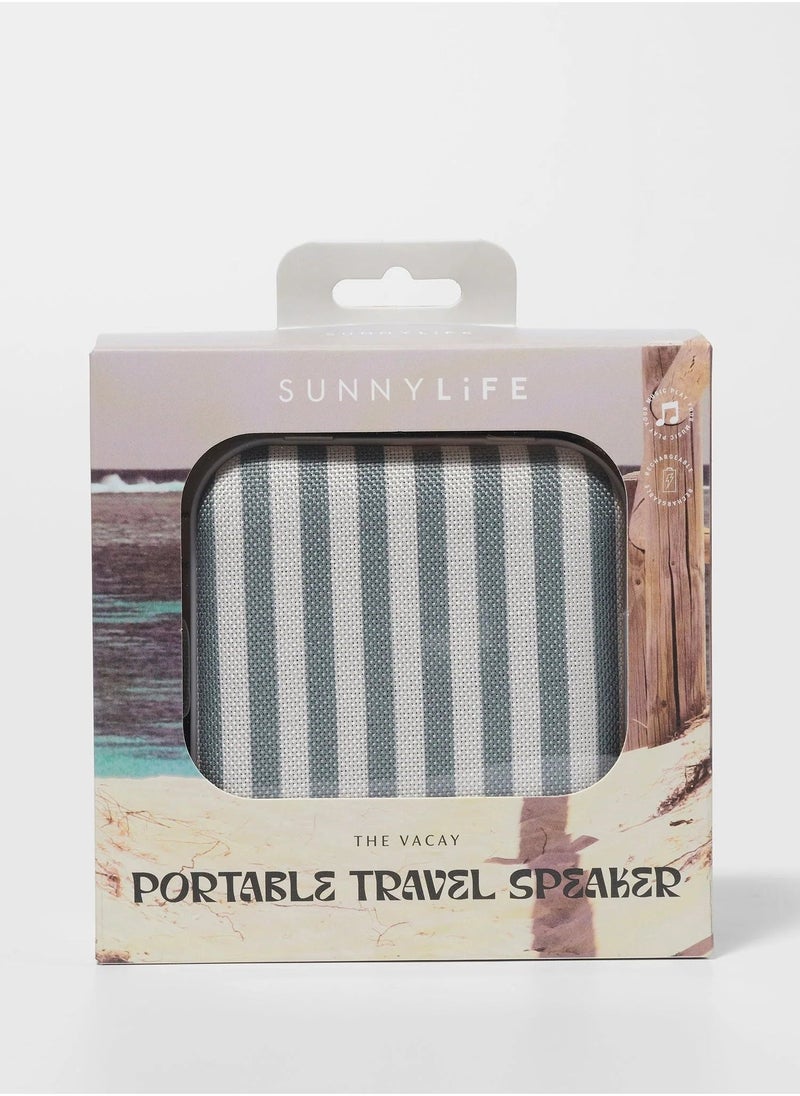 SUNNY LIFE Portable Travel Bluetooth Speaker The Vacay Olive Stripe  - Image 1