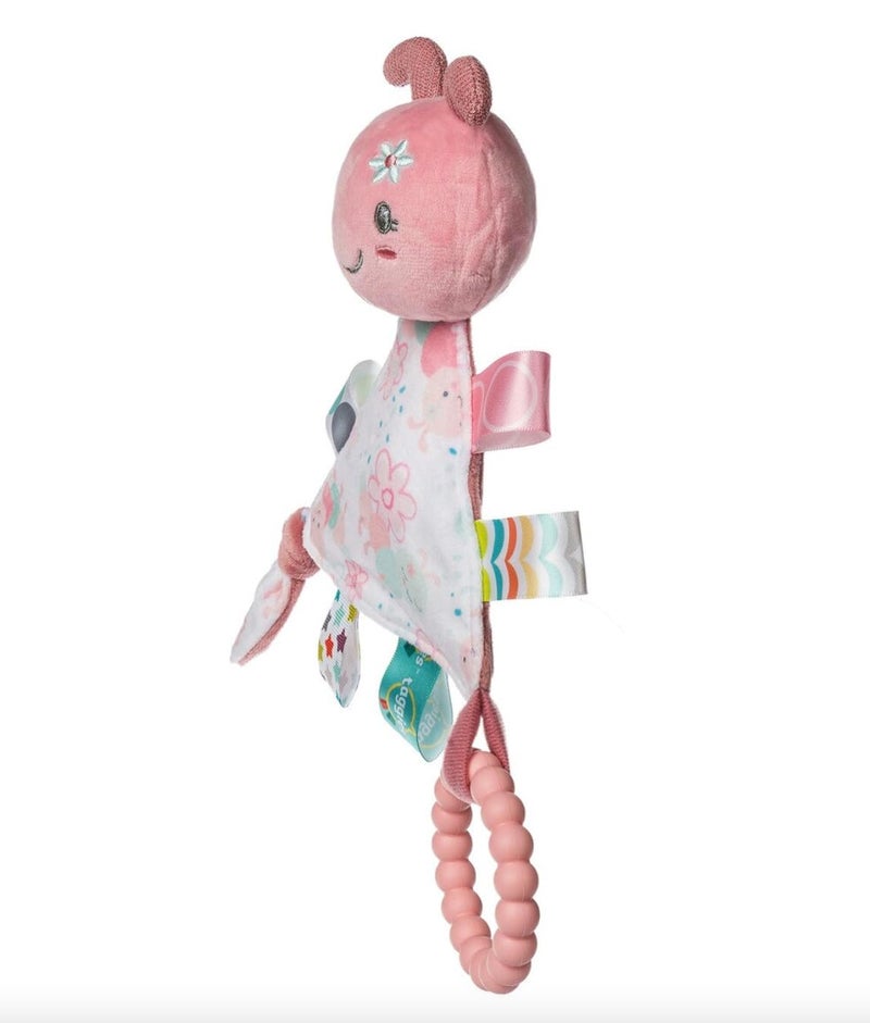 Taggies Teething Toys Baby Rattle Portable Triangle Activity Toy with Sensory Tags 6Inches Camilla Caterpillar - Image 3