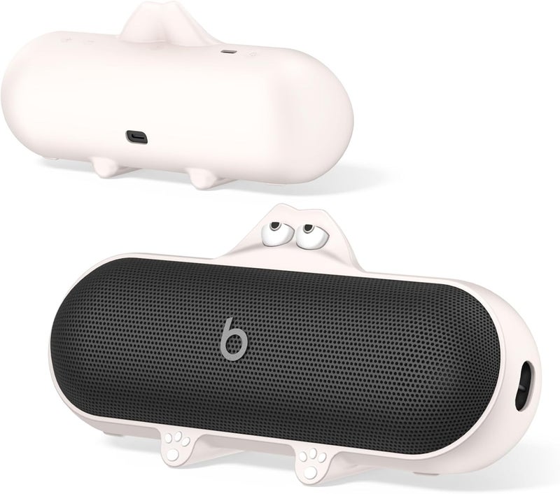 واكانك غطاء سيليكون لطيف كawaii لمكبر الصوت اللاسلكي Beats Pill، غطاء واقي ضد الخدوش متوافق مع Beats (أوف وايت) - Image 1