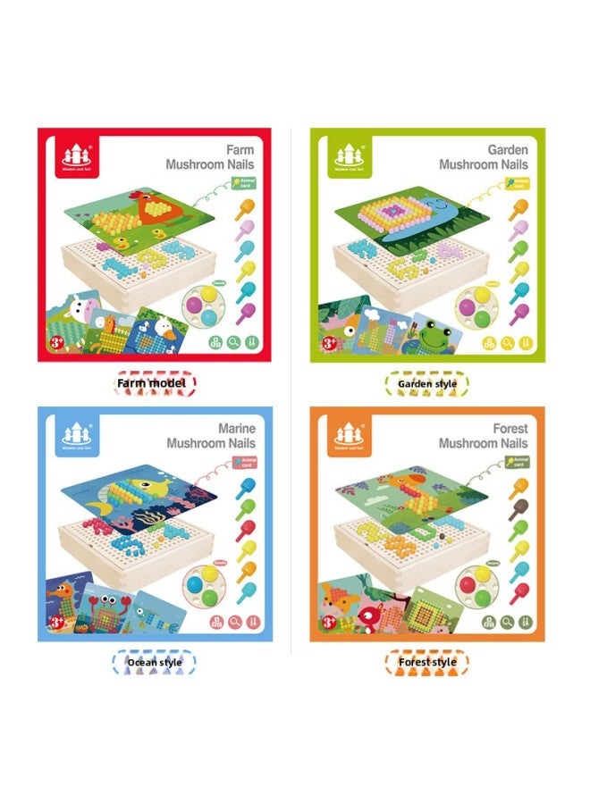لغز أظافر الفطر الخشبي المبتكر 0.7 للأطفال في مرحلة الطفولة المبكرة والتعليم والتمرين الفكري، لعبة ألغاز لرياض الأطفال - اللون: مسمار فطر صغير (محيط) - Image 4