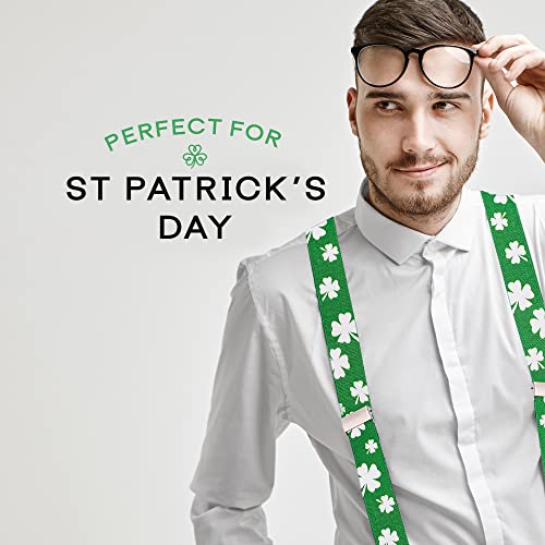 Man of Men St Patricks Day Suspenders for Men- St Patty's Day Accessories - Mens Suspenders Shamrock with Clips Irish Party - Image 5