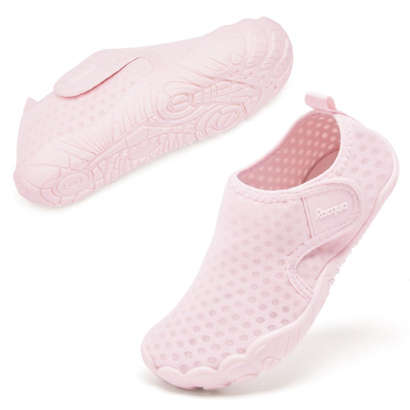 Racqua Girls Water Shoes Kids Boys Swim Aqua Quick Dry Breathable Barefoot Lightweight Non-Slip Pool Beach Outdoor Pink Big Kid 2 - Image 4