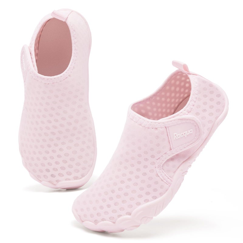 Racqua Girls Water Shoes Kids Boys Swim Aqua Quick Dry Breathable Barefoot Lightweight Non-Slip Pool Beach Outdoor Pink Big Kid 2 - Image 3