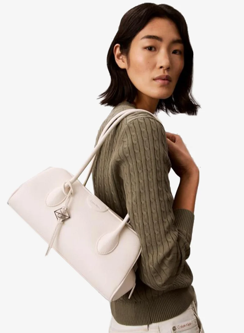 Emblem Pebble Grain Extended Side Shoulder Bag
