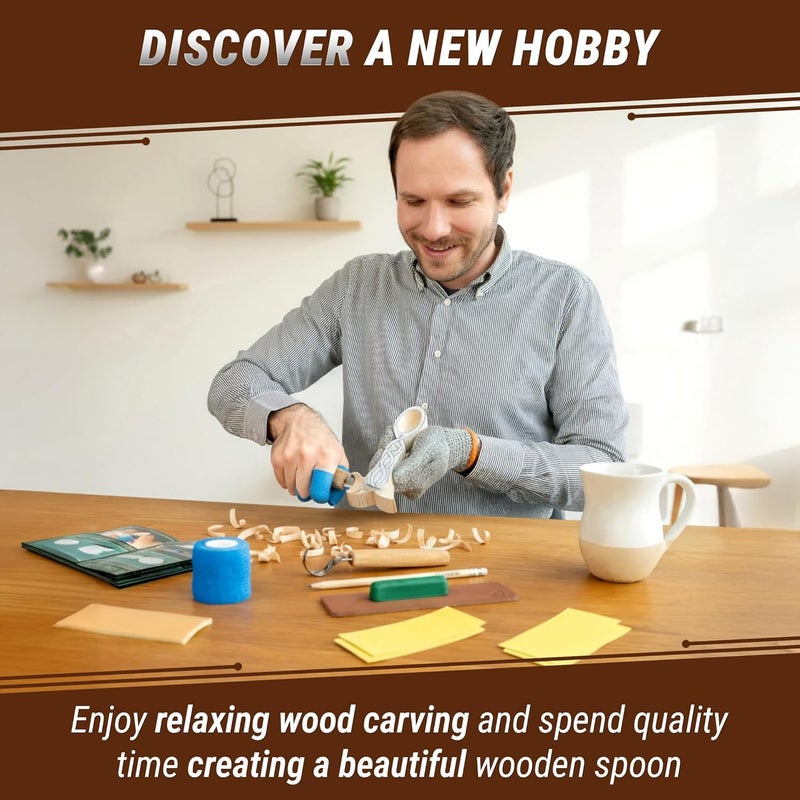 BeaverCraft, Spoon Carving Kit for Beginners DIY04 - Wood Carving Whittling Hobby Kit for Adults and Teens - Wood Carving Knives - Wood Carving Hook Knife - Woodworking Tools - Spoon Carving Tools - Image 2