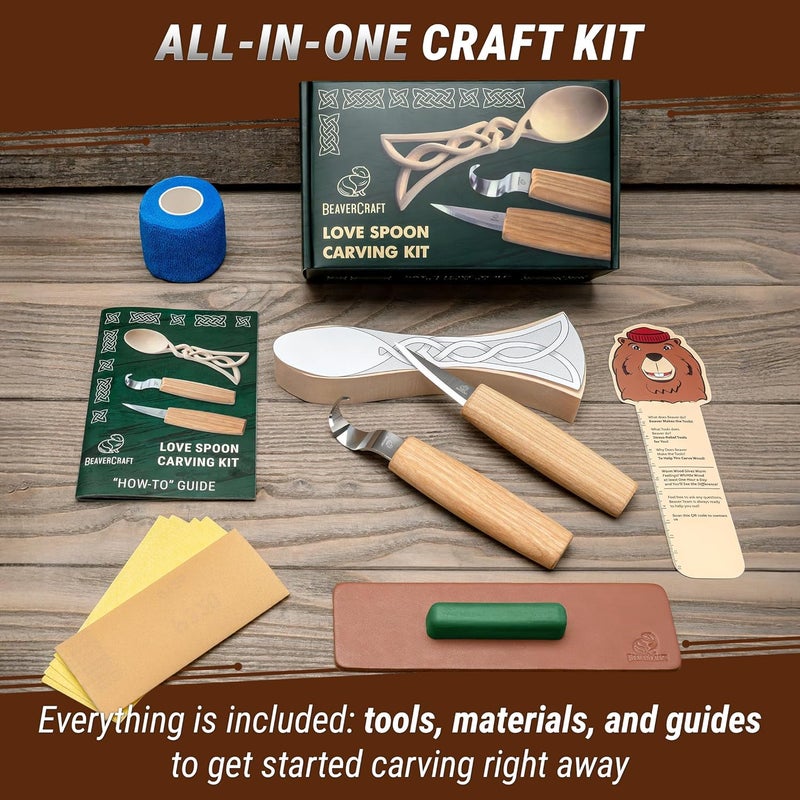 BeaverCraft, Spoon Carving Kit for Beginners DIY04 - Wood Carving Whittling Hobby Kit for Adults and Teens - Wood Carving Knives - Wood Carving Hook Knife - Woodworking Tools - Spoon Carving Tools - Image 3