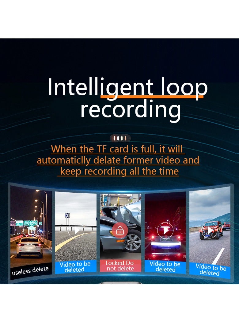 AROAQ Car Dash Cam, 1440p Dash Camera Dual Lens, Multifunctional Car Camera With DVR Recorder G-sensor Loop Recording, Durable Dashboard Camera With Parking Monitor, ( 64GB Single Camera) - Image 4