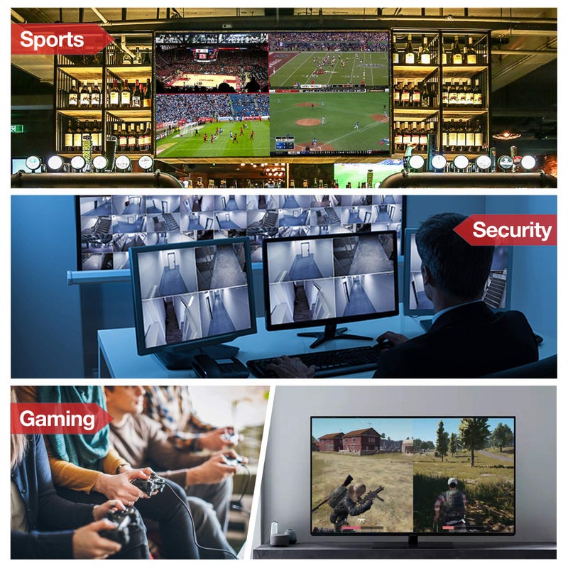 Expert Connect 4 Ports Quad HDMI Multi-Viewer/Screen Divider/Switch | 1080p @ 60Hz | 5 Viewing Modes - Image 3