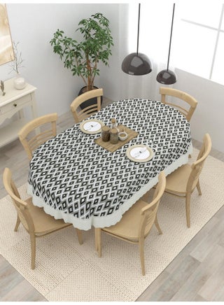 Clasiko 6 Seater Oval Dining Table Cover; 60x90 Inches or 152x228 Cms; Material - PVC; Shape - Oval; Pack of 1; Anti Slip; Black Grey 69061 - pzsku/Z841BD4A38F9E555CA9D4Z/45/_/1737721379/779c9112-0182-49a9-b656-fb96da26ed30