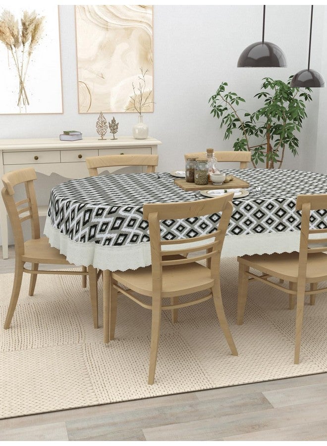 Clasiko 6 Seater Oval Dining Table Cover; 60x90 Inches or 152x228 Cms; Material - PVC; Shape - Oval; Pack of 1; Anti Slip; Black Grey 69061