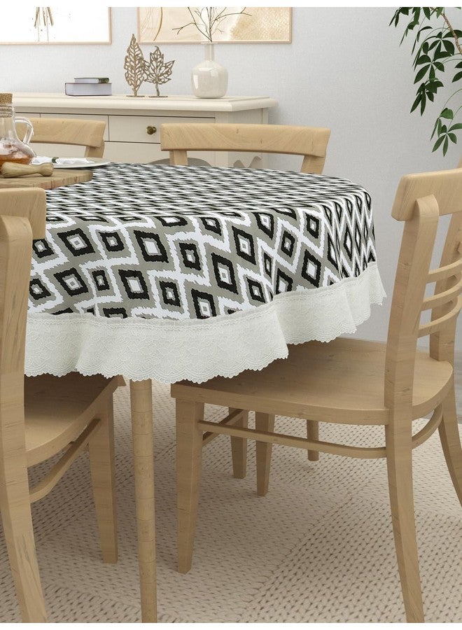 Clasiko 6 Seater Oval Dining Table Cover; 60x90 Inches or 152x228 Cms; Material - PVC; Shape - Oval; Pack of 1; Anti Slip; Black Grey 69061