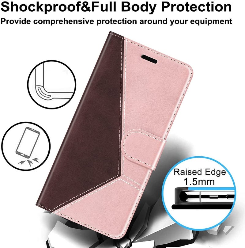 ClickCase Trend Series for Poco X4 Pro 5G Leather Wallet Flip Case Magnetic Closure Flip Cover for for Poco X4 Pro 5G (Rose Gold & Brown) - Image 5