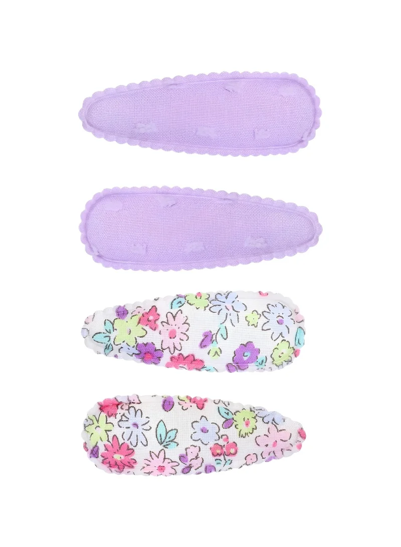 Girls Colorful Snap Hair Clips | Soft Metal Hair Barrettes for Kids, Cute Hair Accessories for Everyday Wear & Special Occasions-Purple 4 Pieces