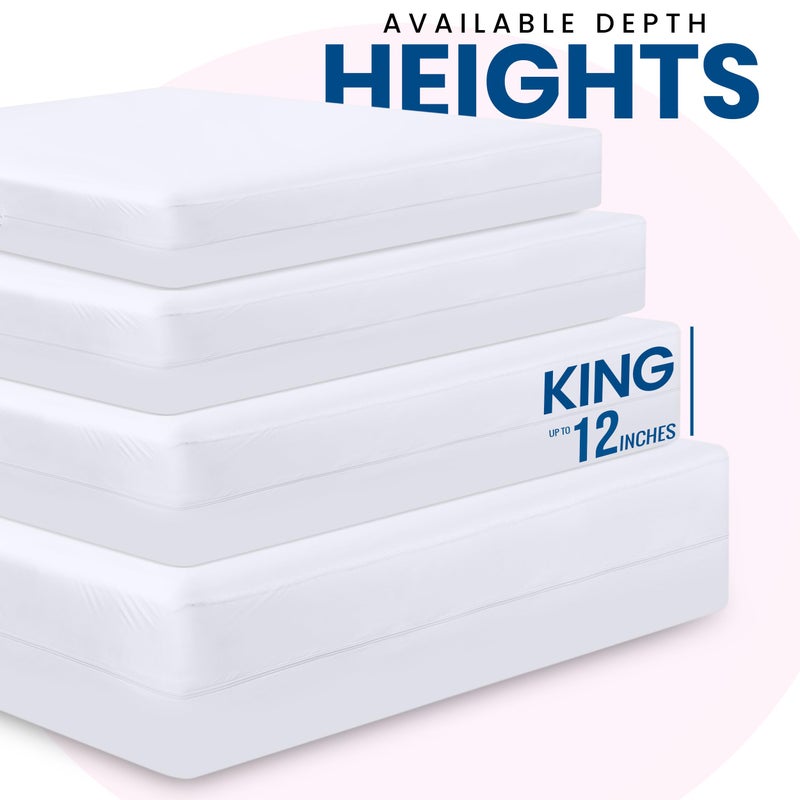 Utopia Bedding Utopia Bedding Premium Waterproof Bed Bug Mattress Cover, King Zippered Mattress Protector, 12 Inches Deep, Dust Mite Proof 6-Sided Mattress Encasement for Bed  - Image 2