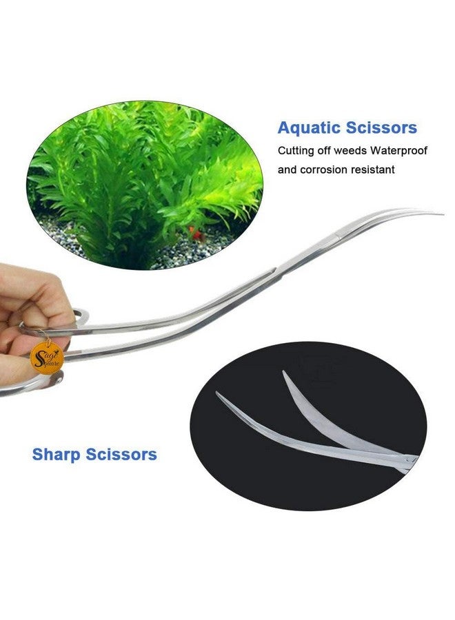 Sage Square Aquarium Tongs Scissor - Premium Stainless Steel Tools for Aquascaping, Fish Tank Maintenance, and Aquatic Plant Care | Wave Curve Scissors, Scaping Tongs. - Image 3