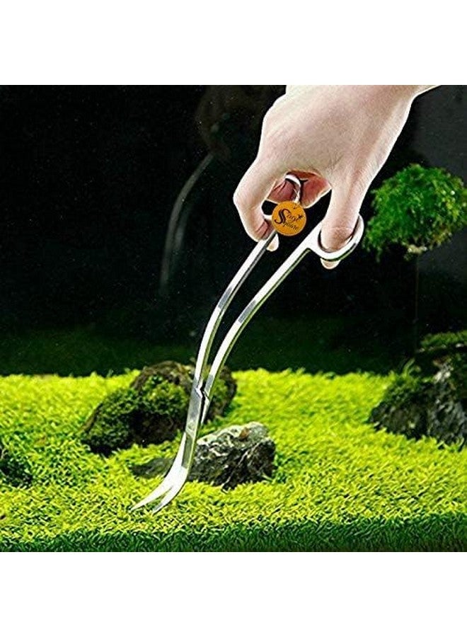 Sage Square Aquarium Tongs Scissor - Premium Stainless Steel Tools for Aquascaping, Fish Tank Maintenance, and Aquatic Plant Care | Wave Curve Scissors, Scaping Tongs. - Image 2