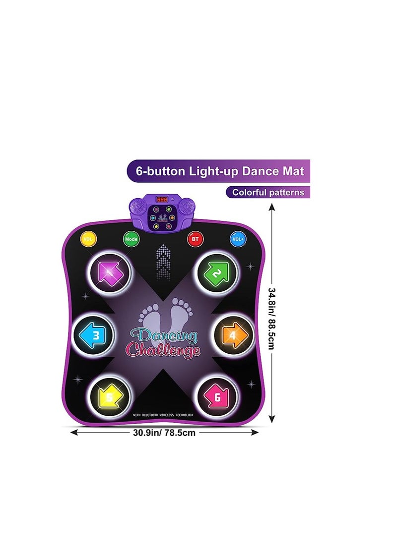 ORiTi - Electronic Dance Pad with Light-up 6-Button & Wireless Bluetooth, Music Dance Game Mat with 5 Game Modes - Image 1