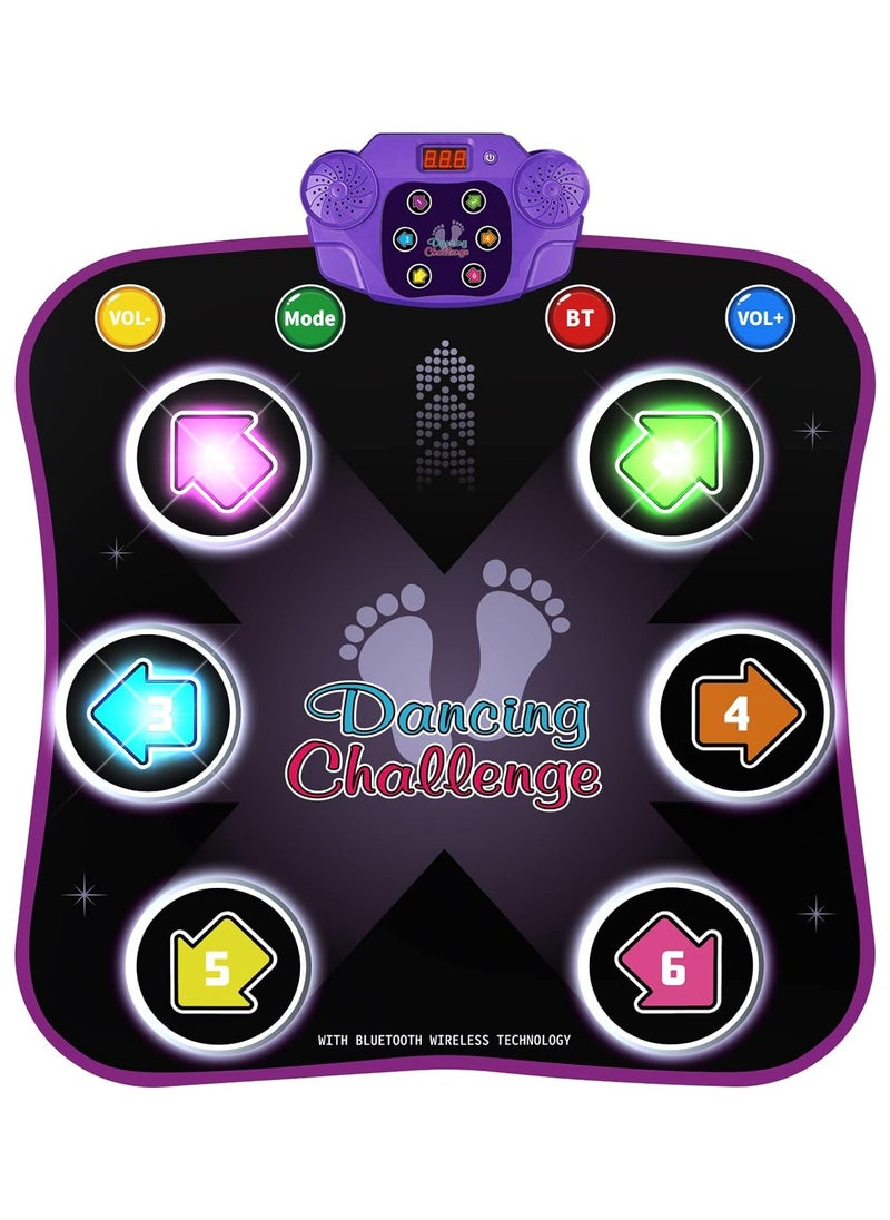ORiTi Electronic Dance Pad with Light-up 6-Button & Wireless Bluetooth, Music Dance Game Mat with 5 Game Modes  - Image 1