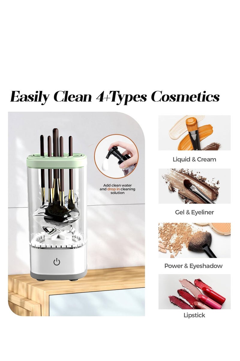 إيسي ماكينة تنظيف الفرشاة المكياج الكهربي و غسالة الفرشاة فائقة السرعة و الفرشاة الموفرة للطاقة تلقائيًا أداة التنظيف العميق و فرشاة التنظيف السريع الفعال و التجفيف فائق الجودة لجميع أحجام الفرشاة - Image 3