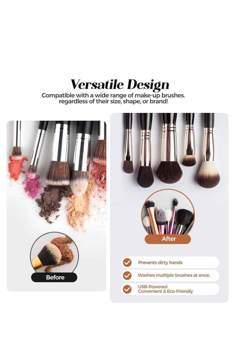 إيسي ماكينة تنظيف الفرشاة المكياج الكهربي و غسالة الفرشاة فائقة السرعة و الفرشاة الموفرة للطاقة تلقائيًا أداة التنظيف العميق و فرشاة التنظيف السريع الفعال و التجفيف فائق الجودة لجميع أحجام الفرشاة - Image 4