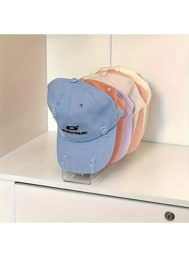 1pc Transparent Acrylic Baseball Cap Storage Rack Multi Grid Organizer Heavy Duty - Image 1