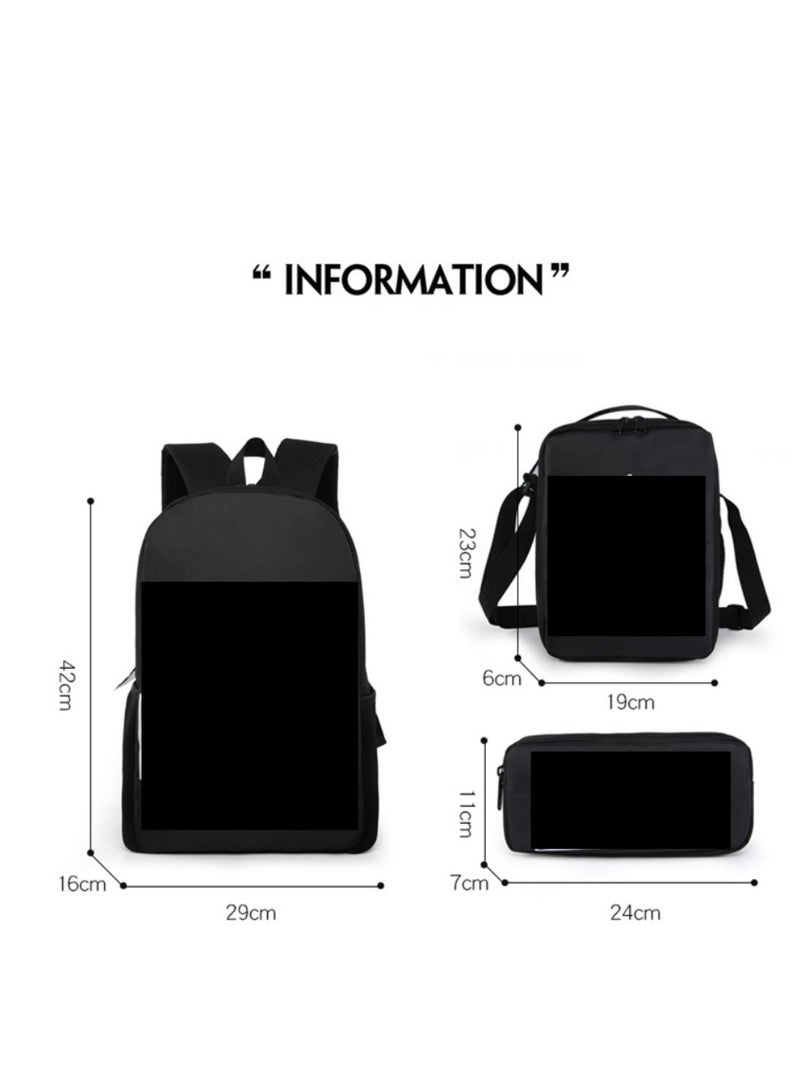 Godzilla Children's leisure load reducing large capacity printed backpack for elementary school students, 3-piece set - Image 2