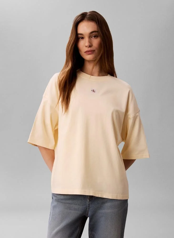 Oversized Cotton Badge T-shirt