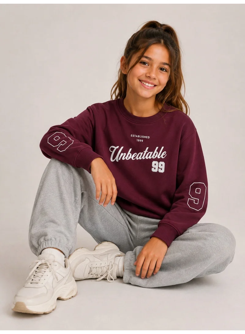 فكتور اند جين Girls "Unbeatable" Graphic Pullover with Sleeve Detail