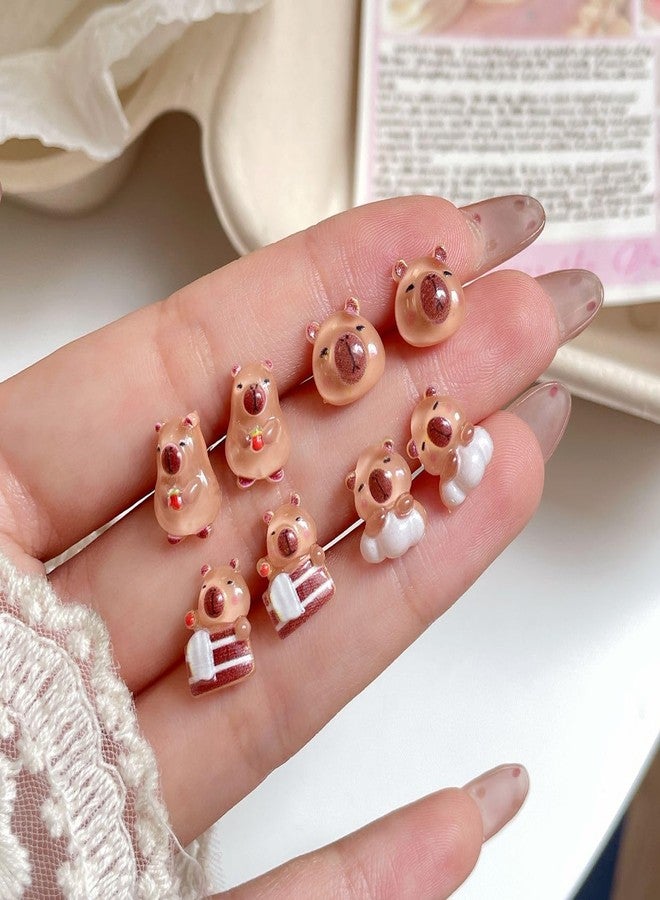 TUCEWP 6Pcs Cute Capybara for Women Earrings Capybara Gifts Acrylic 3D Lifelike Capybara Stud Earrings Kawaii Capybara Jewelry Gifts Lovely Christmas Birthday Gifts Capybara Stuff for Capybara Lovers - Image 3