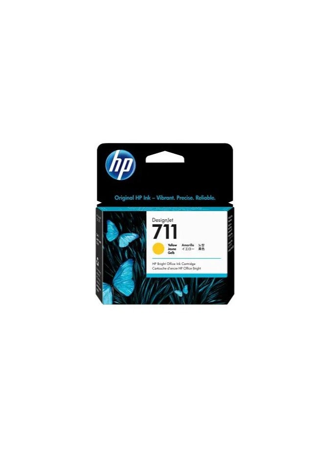 HP 711 29-ml Yellow DesignJet Ink Cartridge Yellow