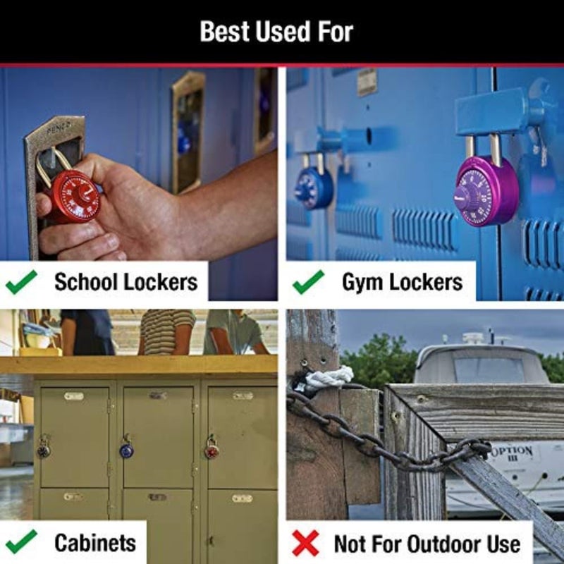 MasterLock 1530DCM Locker Lock Combination Padlock, 1 Count (Pack of 1) Colors May Vary - Image 3