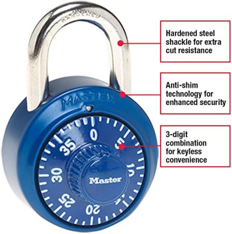 MasterLock 1530DCM Locker Lock Combination Padlock, 1 Count (Pack of 1) Colors May Vary - Image 2