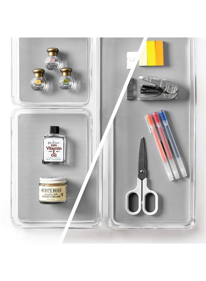 BINO | 3-Piece Drawer Organizer Bin Set - Grey, Large | THE MODULAR+ | Multi-Purpose Storage | Soft-Grip Lining and Non-Slip Rubber Feet | Durable | BPA-Free | Desk Drawer Organizer | Vanity Organizer - Image 4