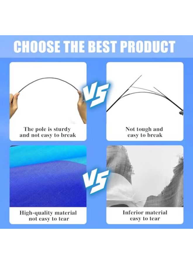 Delta Kite for for All Ages, Easy to Fly Large, The Easiest Single Line Beach Kite Comes with 100M String Handle (Blue) - Image 2