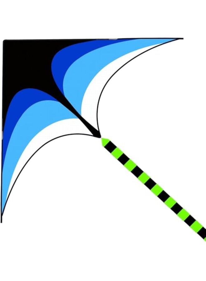 Delta Kite for for All Ages, Easy to Fly Large, The Easiest Single Line Beach Kite Comes with 100M String Handle (Blue) - Image 1