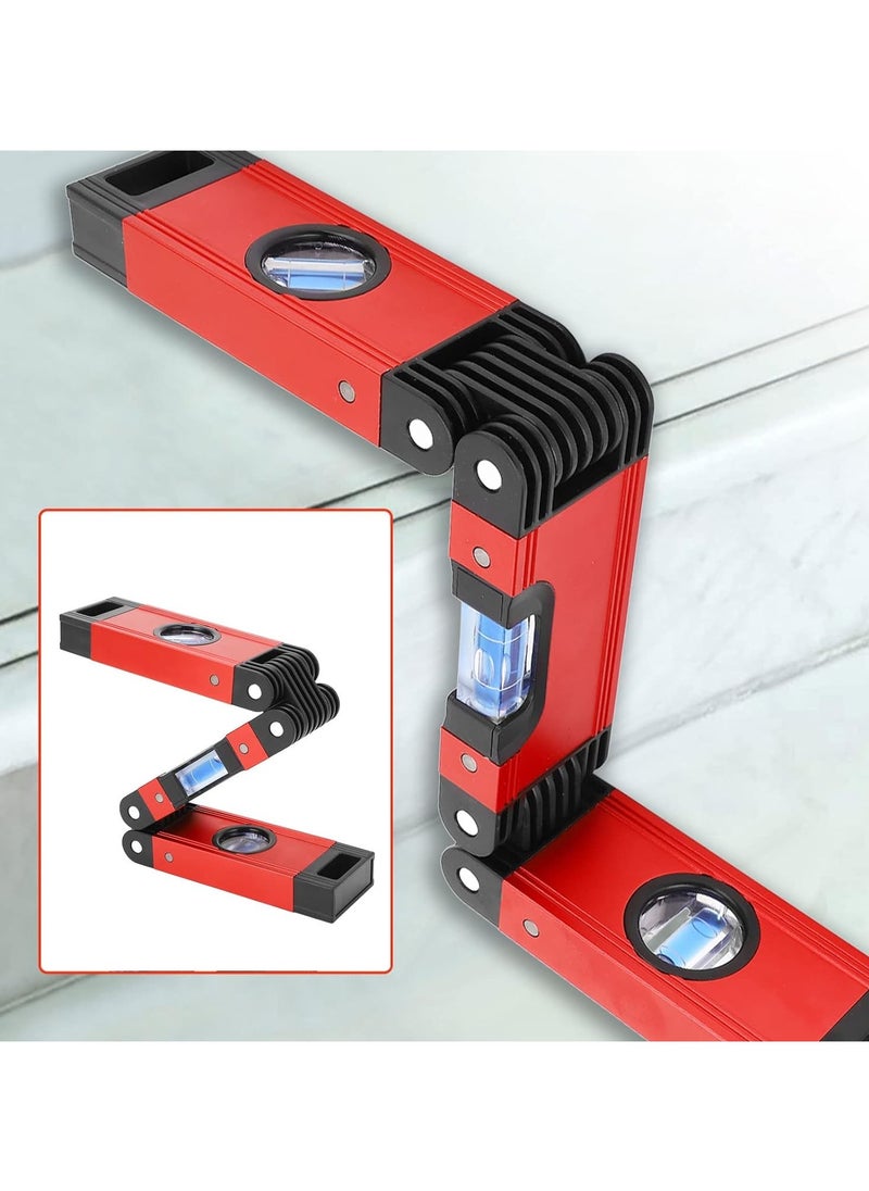 AROAQ Foldable Level, Multiple Angle Corrosion Resistant High Accuracy Leveling Bubble 3 Sections Magnetic Folding Level Aluminum Alloy for Furniture Installation  - Image 3